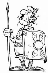 Asterix Obelix Soldat Coloriage Garde Romain Fait Colorier Soldier sketch template