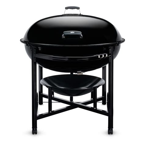 shop weber 37 5 in black porcelain enameled kettle charcoal grill at