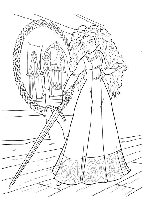 rebelle drawing    color brave kids coloring pages