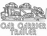 Coloring Car Carrier Trailer Pages Print sketch template
