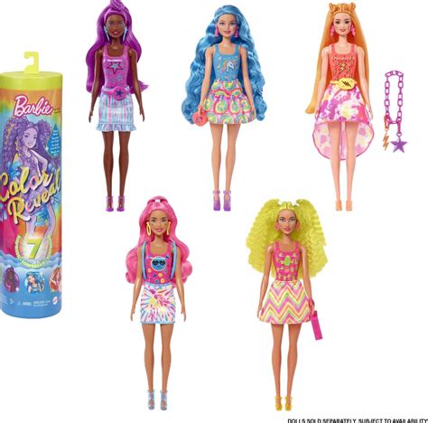 barbie color reveal neon tie dye fashion doll  accessories color change styles  vary