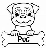 Pug Coloring Pages Dog Cute Boxer Little Print Easy Color Button Using Grab Well Size sketch template