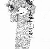 Struisvogel sketch template