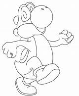 Yoshi Walks Supercoloring Bros sketch template