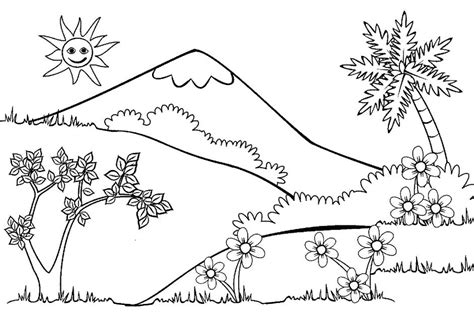 mengenai sketsa gambar pegunungan  mudah digambar