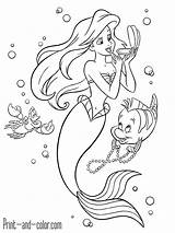 Coloring Pages Mermaid Little Print Color Ariel Book Printable Disney Colouring Princess Printables High sketch template