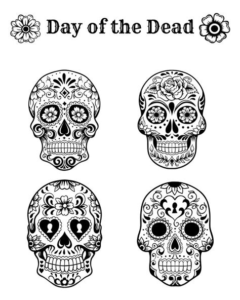 printable day   dead coloring page mama likes