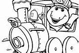 Coloring Pages Barney Train Driving sketch template