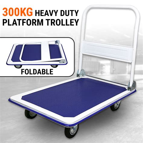 kg folding platform trolley hand truck foldable cart heavy duty push