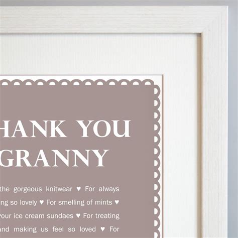personalised thanks grandma print by elephant grey