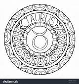 Taurus Zodiac Shutterstock Zodiaco Signos Ethnic Horoscope Tauro sketch template
