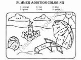 Summer Addition Number Color Math Activity Activities Students Facts Numbers Choose Board sketch template