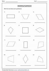 Quadrilateral Parallelogram Worksheets Identify Each Rhombus Type Trapezoid Square Rectangle Mathworksheets4kids Coloring Template Kite School Pages Name Easy sketch template