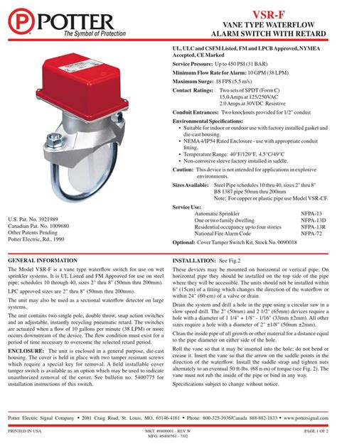 potter vsr  instructions   manualslib