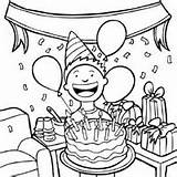 Birthday Happy Party Coloring Surfnetkids Pages sketch template