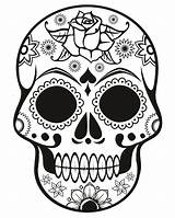 Skull Coloring Sugar Pages Halloween Printable Adult Template Adults Colouring Mandala Drawing Print Flowers Sheets Visit Kids sketch template