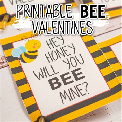 printable bee valentines cards   normal