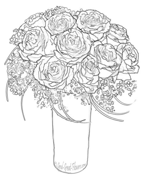 coloriage bouquet de rose sensation dessin gratuit  imprimer