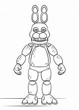 Coloring Pages Fnaf Bonnie Nights Five Toy Freddy Printable Freddys sketch template
