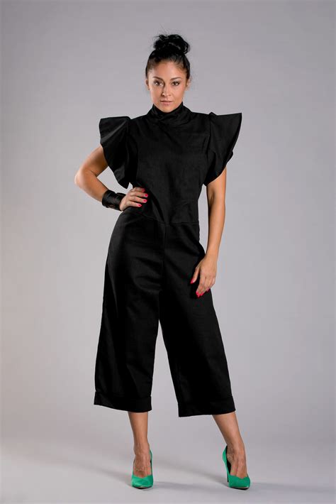 black linen jumpsuit allseams