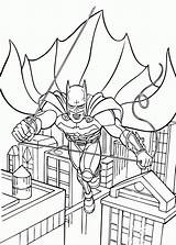 Batman Coloring Pages Printable Knight Dark Print Gotham Color Car Flying Kids City Colouring Swinging Cityscape Superhero Hellokids Superman Clipart sketch template