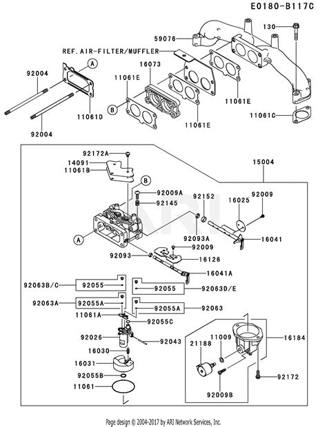 kawasaki fxv fs  stroke engine fxv parts diagram  carburetor