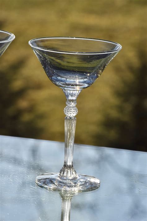 vintage cocktail martini glasses set   tall vintage martini