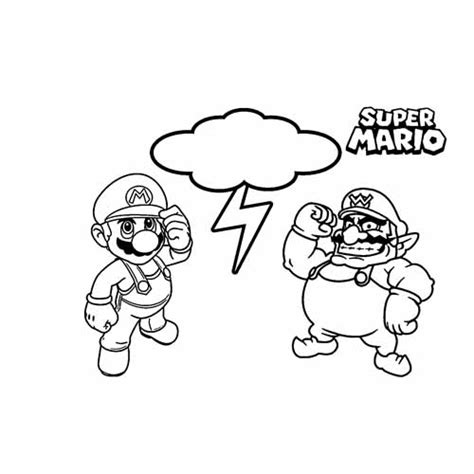 mario  wario coloring page    coloring pages