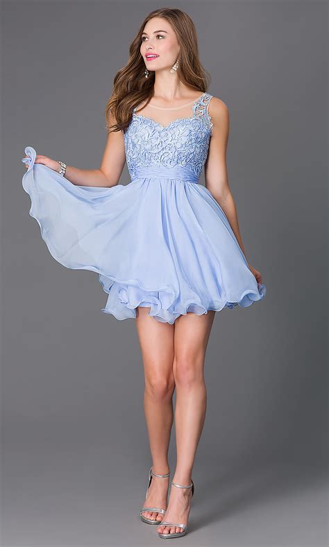 short lace bodice party dress promgirl
