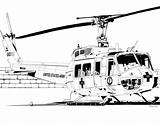Helicopter Huey Uh Iroquois Medevac Helicopters Fc02 Aircraft sketch template