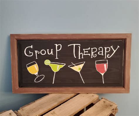 group therapy sign   hand painted novelty sign group therapy