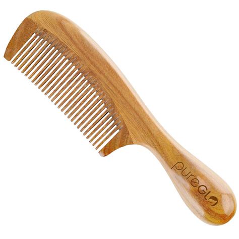static detangling handmade natural fine tooth wooden comb pureglo