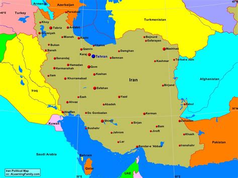 Detailed Political Map Of Iran Ezilon Maps Images