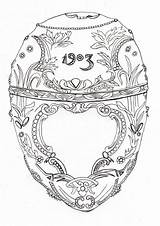 Faberge Coloring Egg Eggs Drawing Pages Choose Board Russian sketch template