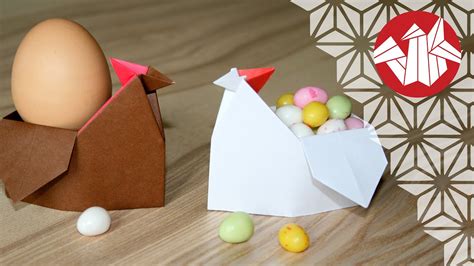 tuto origami poule de paques coquetier [senbazuru] youtube