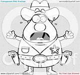 Scared Sheriff Plump Clipart Cartoon Outlined Coloring Vector Cory Thoman sketch template