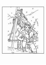 Skiing Fun Kids Coloring Pages sketch template