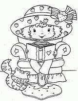 Coloring Reading Book Shortcake Strawberry Cat Charlotte Comments Coloringhome sketch template