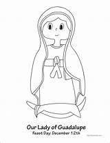 Guadalupe Lady Coloring Sheet Kids Juan Diego Color Navigation Post Posted Size sketch template