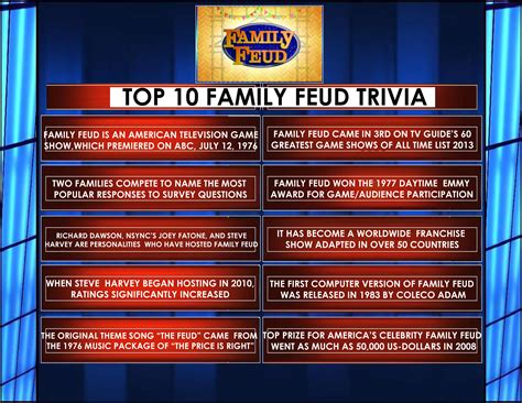 tv abscbn welcomes family feud  trivia
