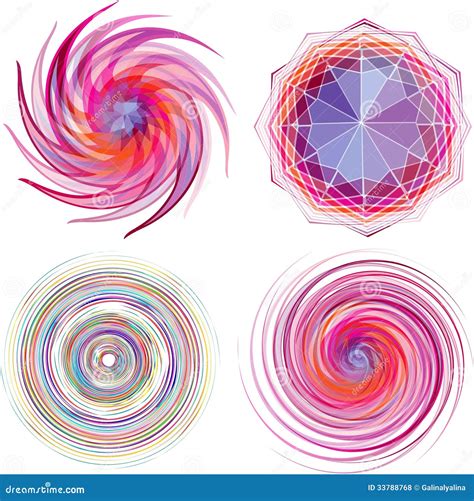 set   color spiral vector royalty  stock  image