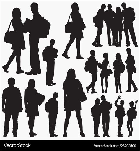 student silhouettes royalty  vector image vectorstock