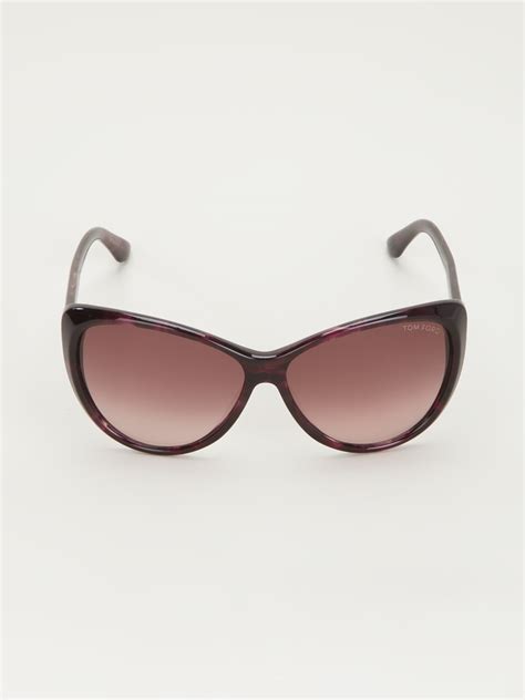 lyst tom ford cat eye sunglasses in brown