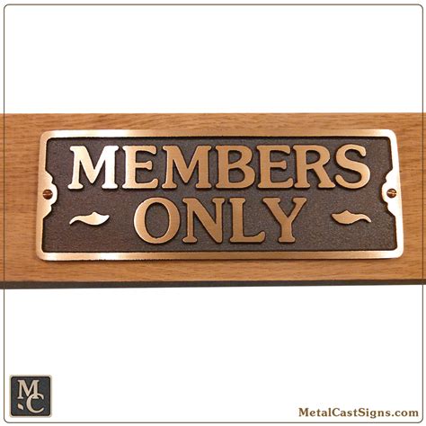 members  bronze door sign metal cast sign