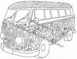 Bus Hippie Coloring Pages Vw Adult Van Printable Etsy Westie Template Flower Getcolorings Colouring Volkswagen Getdrawings Color Visit Vintage Book sketch template