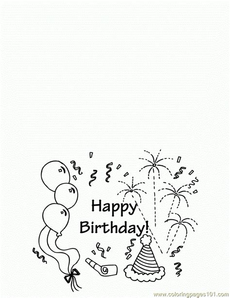 birthday greeting card  coloring page  printable coloring