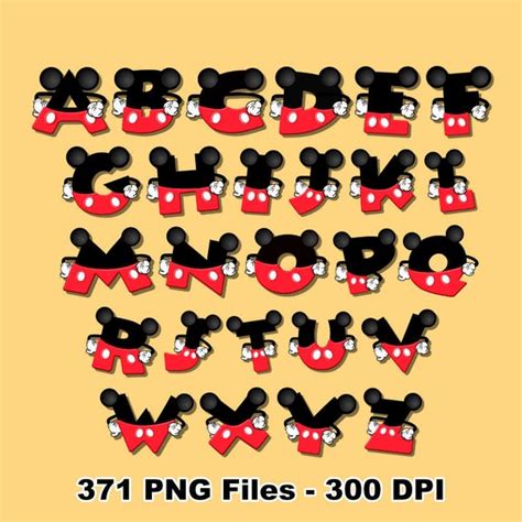 mickey mouse alphabet clipart  full alphabets  png
