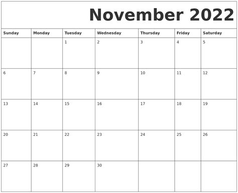 november   printable calendar