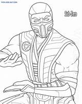 Colorear Kombat Mortal Wonder Scorpion sketch template
