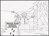 Christmas Coloring Pages Pole North Drawing Colouring Colour Landscape Print Cards Children Printer Snowman Set Getdrawings Getcolorings sketch template